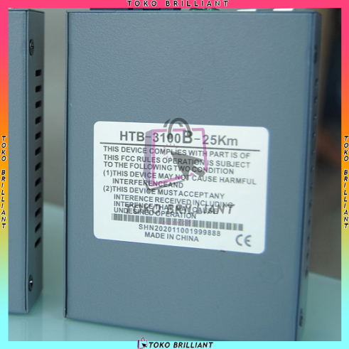 HTB-3100 Media Konverter Fiber Optik Single Mode dengan 5V 2A EU adaptor [Bayar ditempat]-HTB3100B