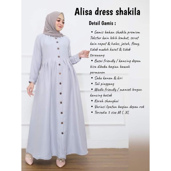 Gamis murah/Alisa dress/Gamis shakila/dress murah/premium