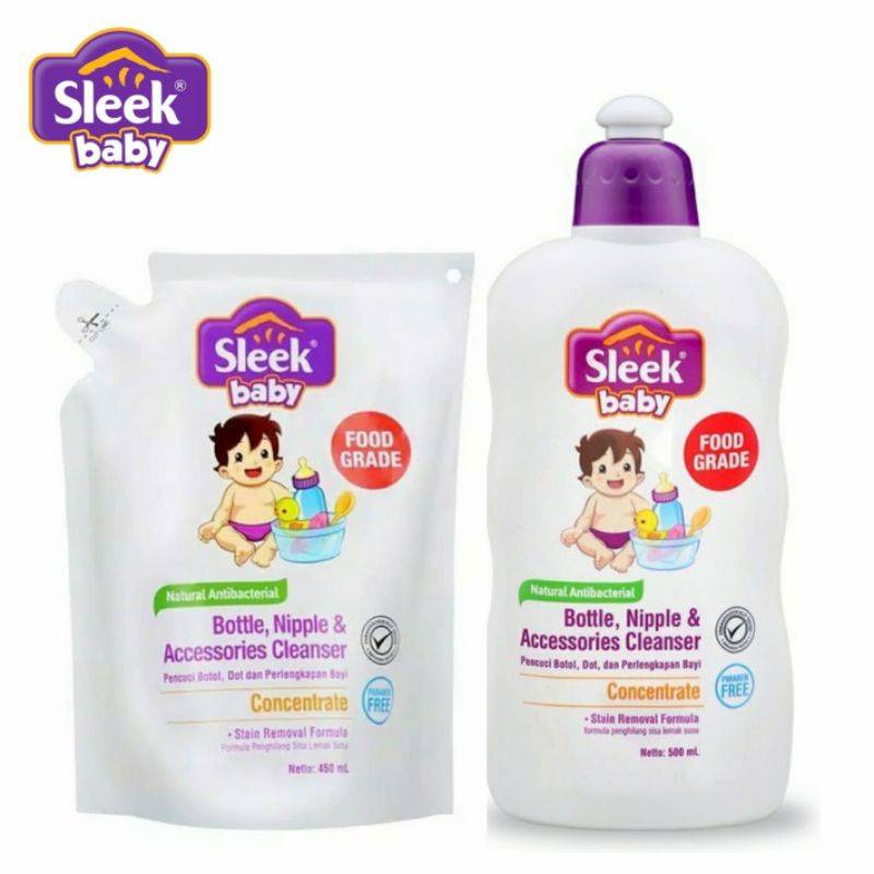 Sleek Baby Bottles &amp; Accessories Cleanser | Sabun Cuci Botol Bayi Liquid Cleanser 500ml 450ml 150ml 70ml