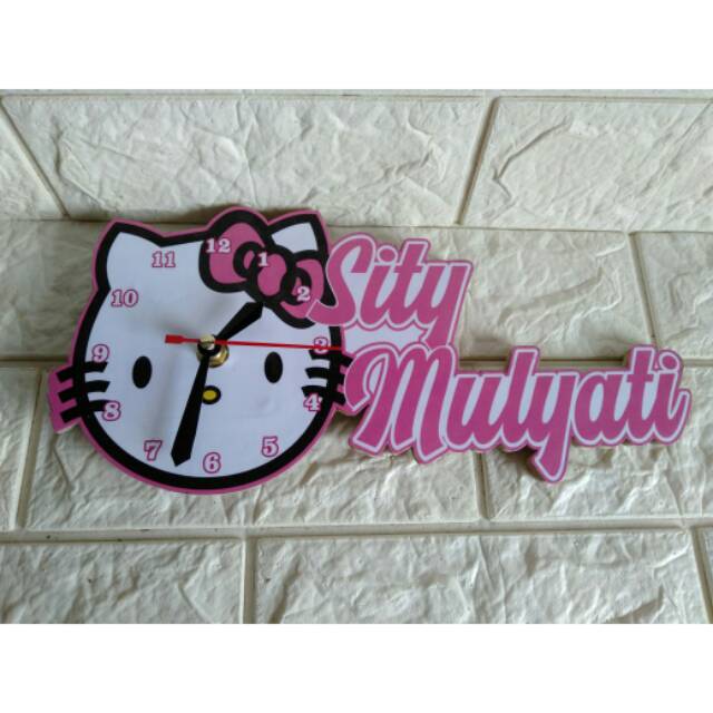 Jam dinding karakter hello kitty