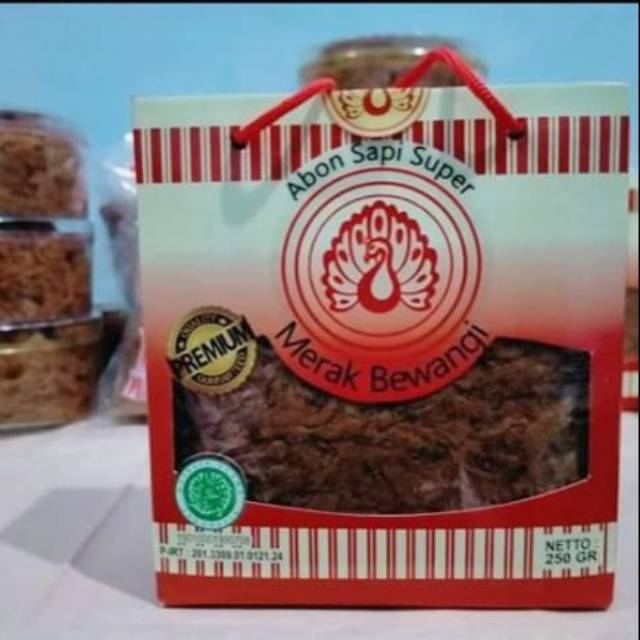 

Abon sapi super premium merak bewangi kardus merah