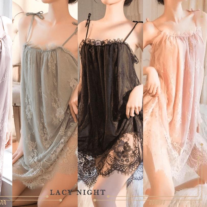 ➴ ALANNA Lingerie Wanita Renda All Size Baju Tidur Seksi Mewah Impor ✻