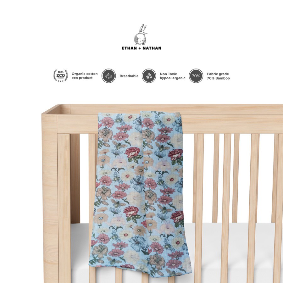 Ethan + Nathan - Baby Swaddle Blanket Pattern Gerbara Daisy