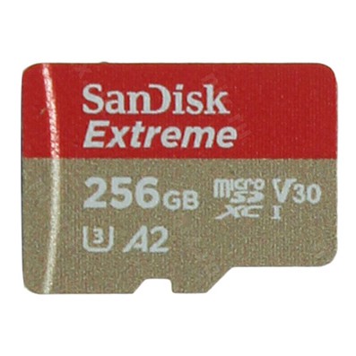 Sandisk MicroSDXC Extreme A2 V30 UHS-1 (160MB/s) 256GB - SDSQXA1-256G-GN6MN - Black