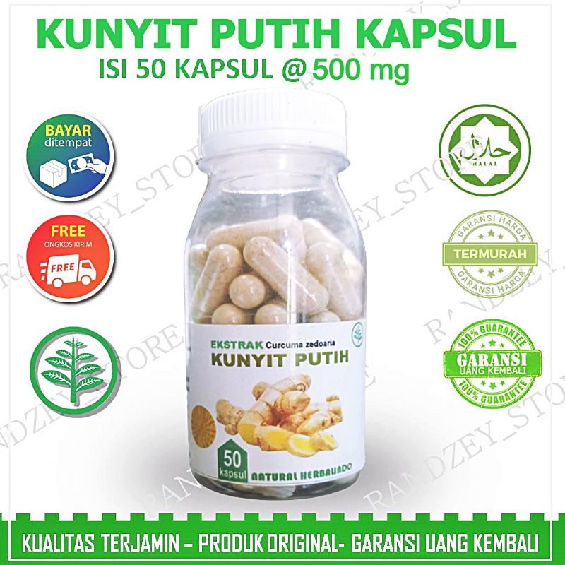 Kunyit Putih kapsul herbal keputihan untuk kewanitaan bau gatal kesuburan promil kunir temu putih