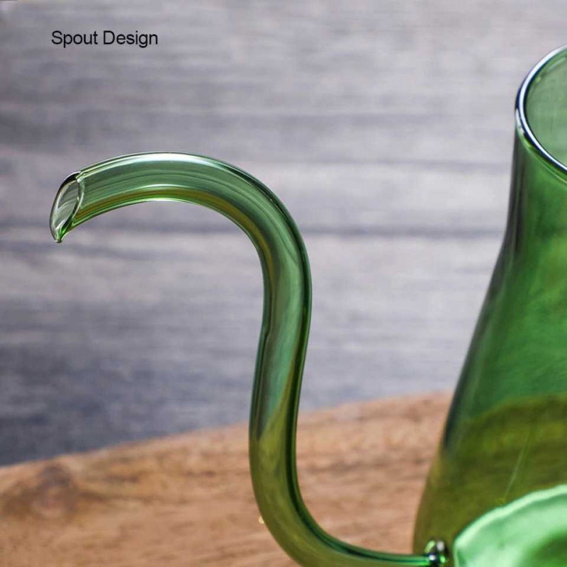 Teko Pitcher Kaca Unik Leher Angsa Teh Kopi Jus Borosilicate Glass