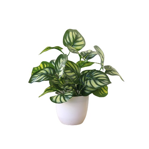 Satu7an Ornamen Bunga Plastik Tanaman hias Dekorasi Rumah Pajangan ARTIFICIAL Murah Impor pot bonsai-DAUN 10 - PBP09