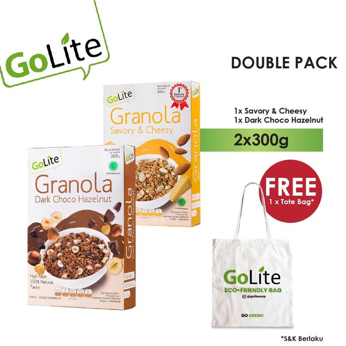 

GoLite Granola Dark Choco & Savoury Cheesy Double Mix Pack 300g