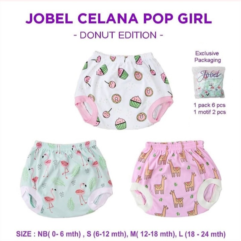 Jobel Celana Pop Girl Donut edition 6pcs Celana Bayi Perempuan