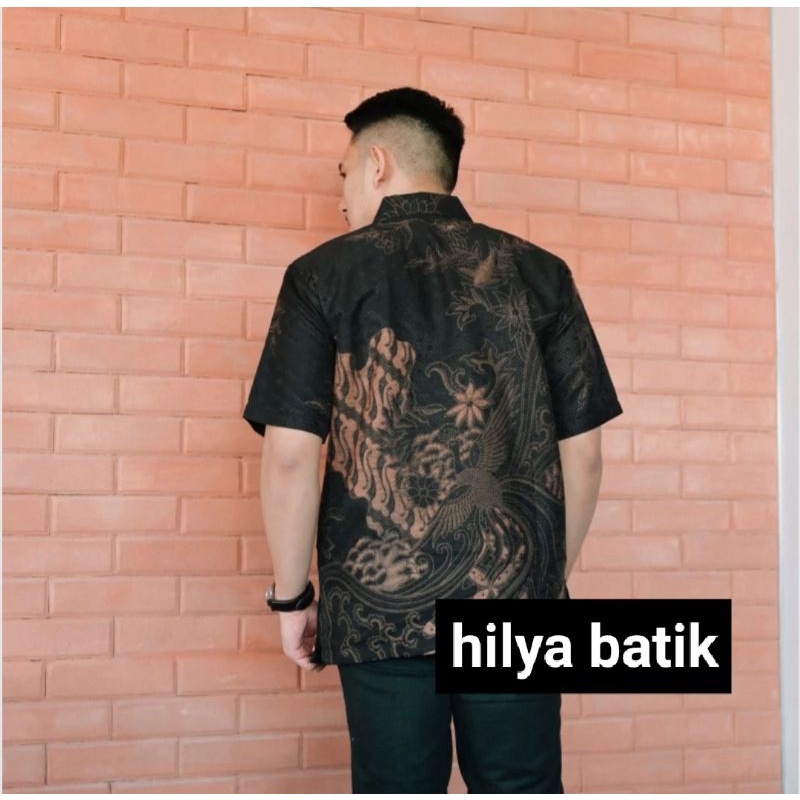 Kemeja Batik Pria Lengan Pendek KUSUMAYUDHA full furing / kemeja batik pendek pria bahan tebal halus / katun printing berkualitas