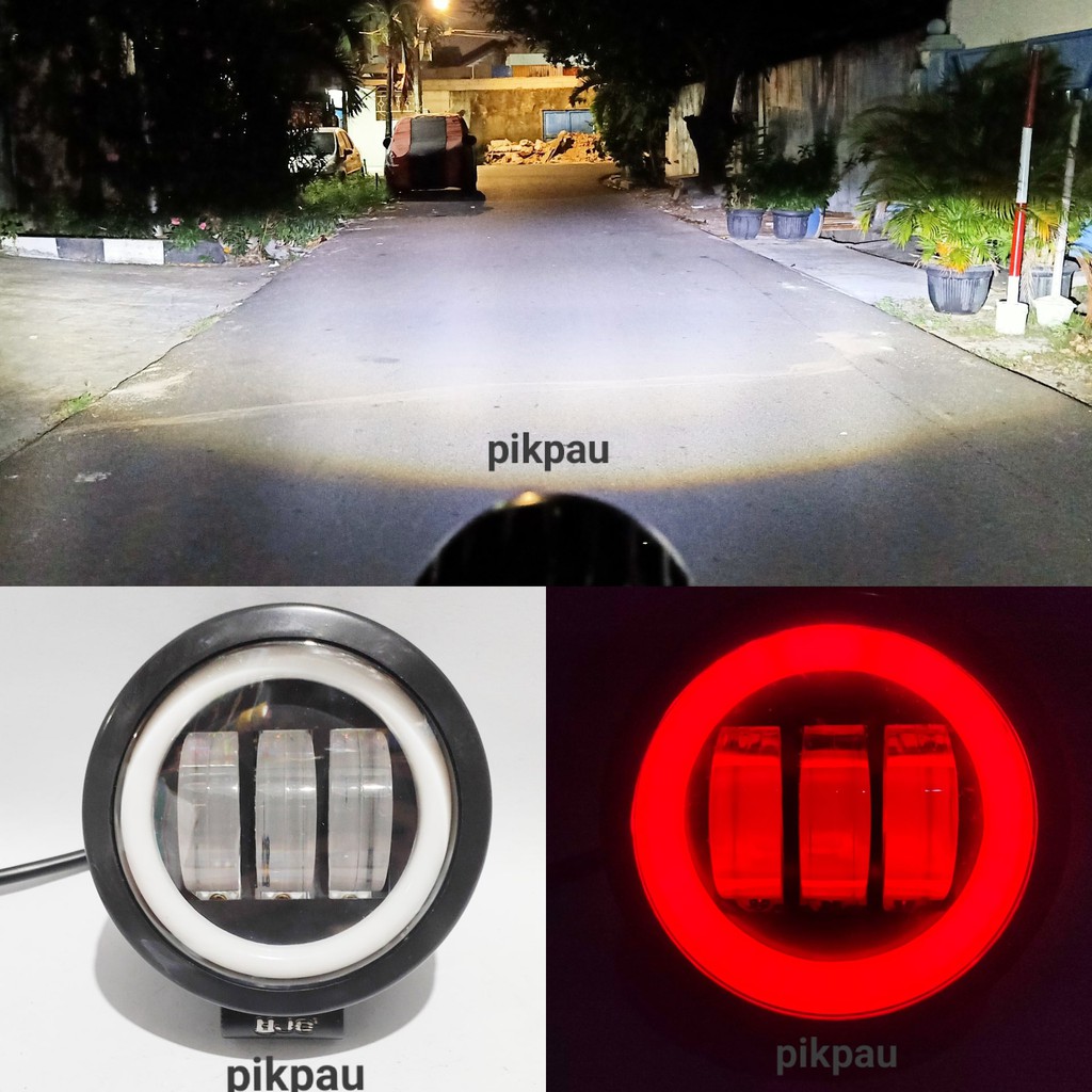 Lampu Tembak Sorot Bulat LED CWL 3 Mata 60 Watt Lensa 6D Angel Eye Cree HJG