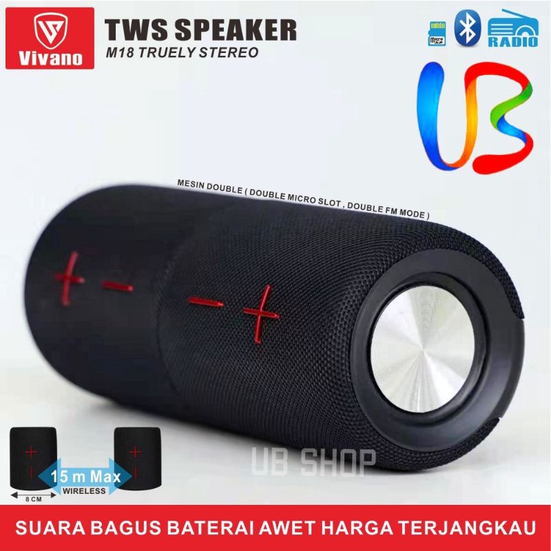 Speaker Bluetooh 2IN1 TWS  VIVANO M18 Wireless Speaker