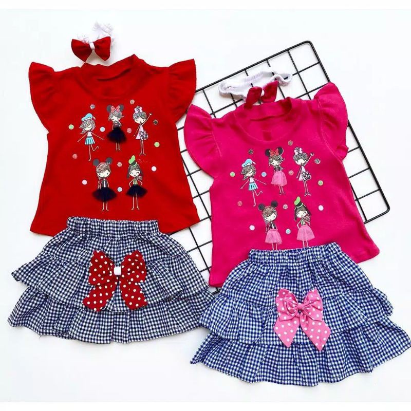 SETELAN BAJU BAYI PEREMPUAN SABRINA BAYI 0-18 BULAN FREE BANDANA HELIA CLOWN SUIT / SETELAN SABRINA BABYGIRL