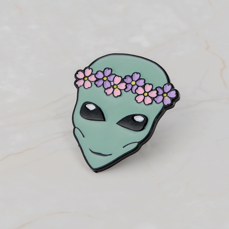 Bros Pin Enamel Desain Kartun Alien Untuk Hadiah Teman