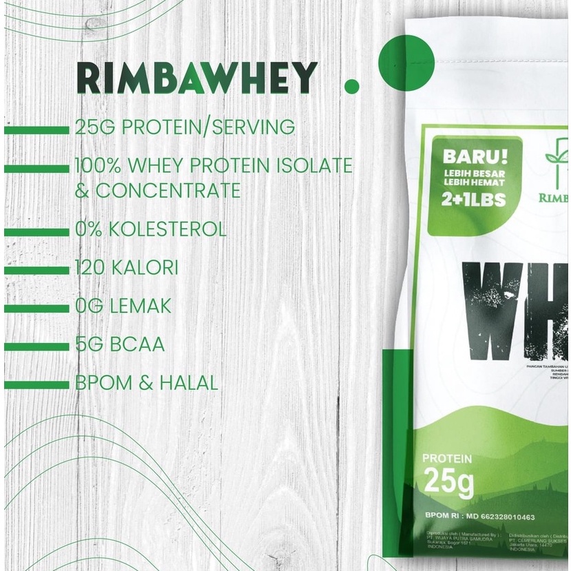 RimbaLife Rimba Whey 3lbs BPOM Halal MUI RimbaWhey Rimba Life Protein Concentrate Isolate Pro whey