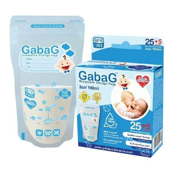 Gabag - breast milk storage bag bee 3 oz (100ml) Blue and Pink