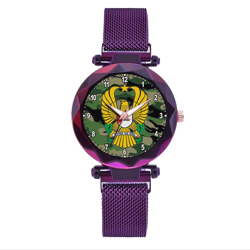 Jam Tangan Wanita Custom - TNI AD MOTIF 1 Free Box &amp; Batre Cadangan