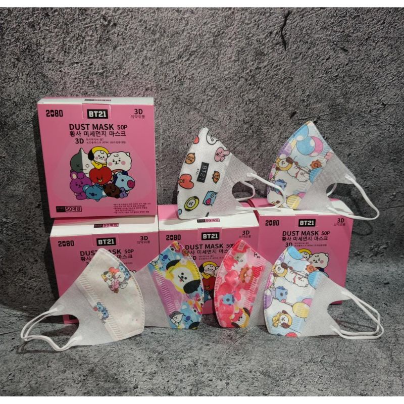 Masker DUCKBILL ANAK Motif BTS / BTS21 1 Box isi 50pc