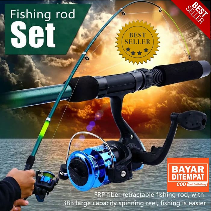PROMO (CUCI GUDANG) JORAN PANCINGAN SATU SET MURAH ALAT PANCING PRAKTIS LENGKAP REEL PANCING MURAH