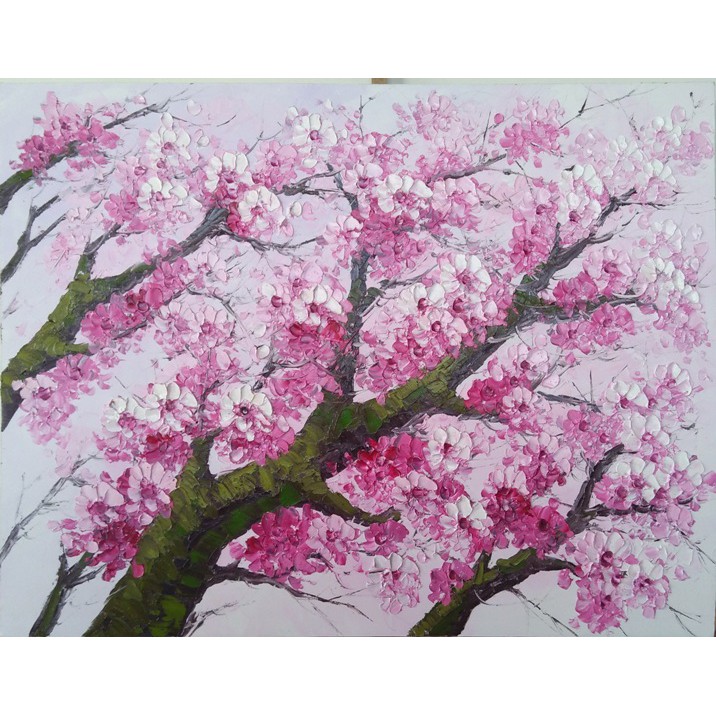 29 Lukisan  Bunga  Sakura  Di Kanvas Rudi Gambar 