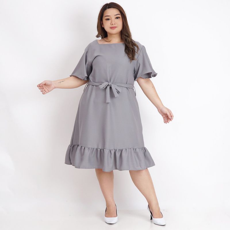 DRESS KIMI//dres jumbo lengan pendek/dres sabrina big size/dres kekinian