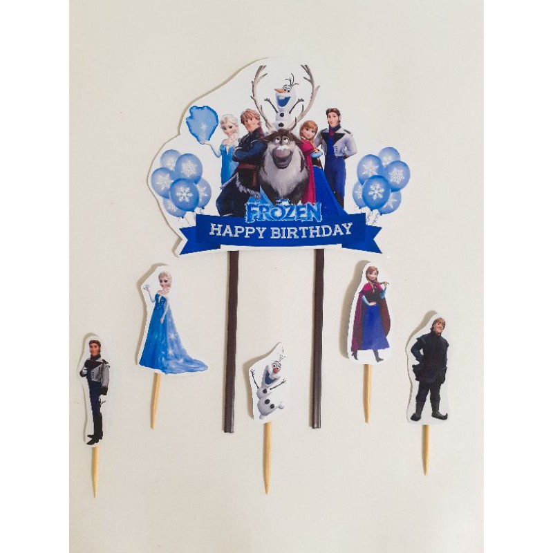 TOPPER KUE FROZEN / TOPPER FROZEN / CAKE TOPPER FROZEN / TOPPER HAPPY BIRTHDAY