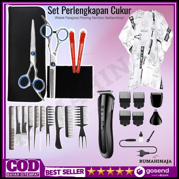 Set Perlengkapan Potong Rambut Pangkas Alat Gunting Sasak Cukur Barber