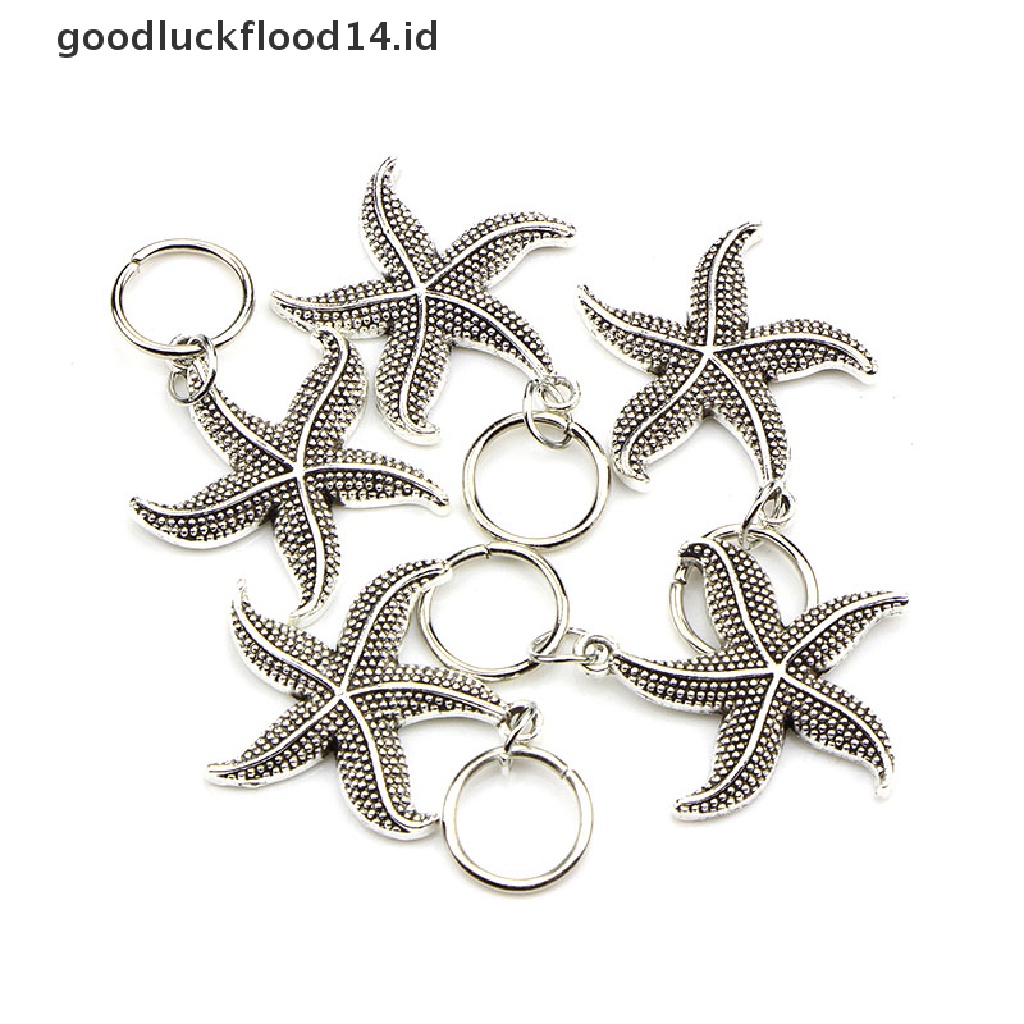 [OOID] 50Pcs/Set Starfish Pendant Dreadlock Hair Braid Pins Rings Clip DIY Cuff Jewelry ID