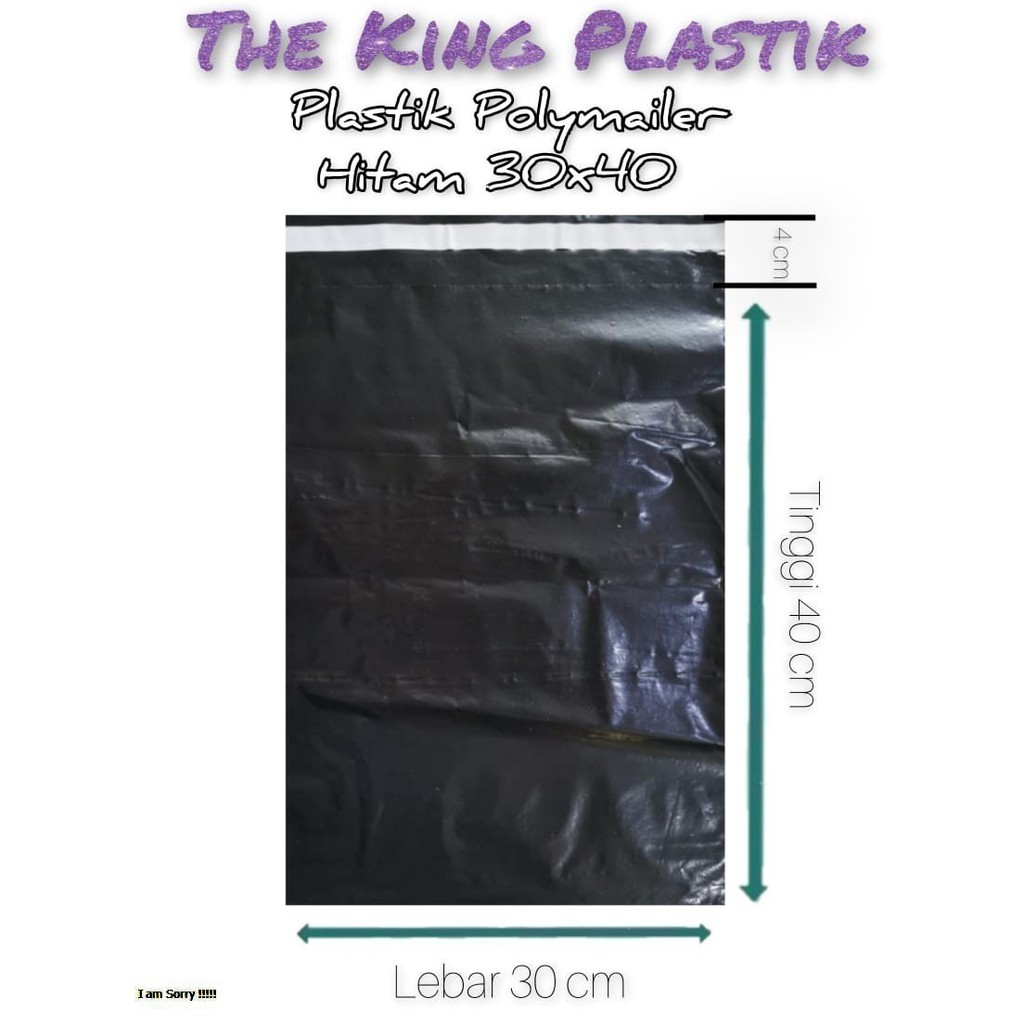 

Uk 30X40 Hitam Lem/perekat- harga 1 kg -Plastik packing tanpa plong tebel tidak transparan termurah