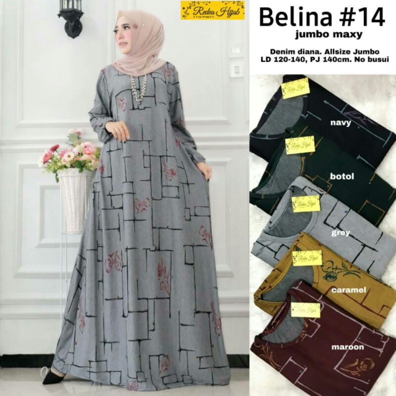 Gamis Jumbo Belina #12 Denim Diana Original Redea