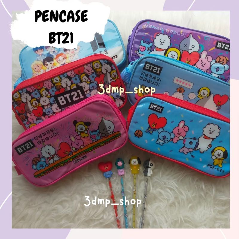 Pencase tempat kotak pensil BTS BT21 KPOP bts world