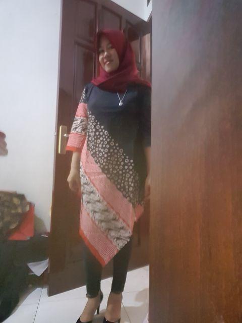 Tunik Rit Xeon Batik Modern Muslimah Kasual Kerja Cantik