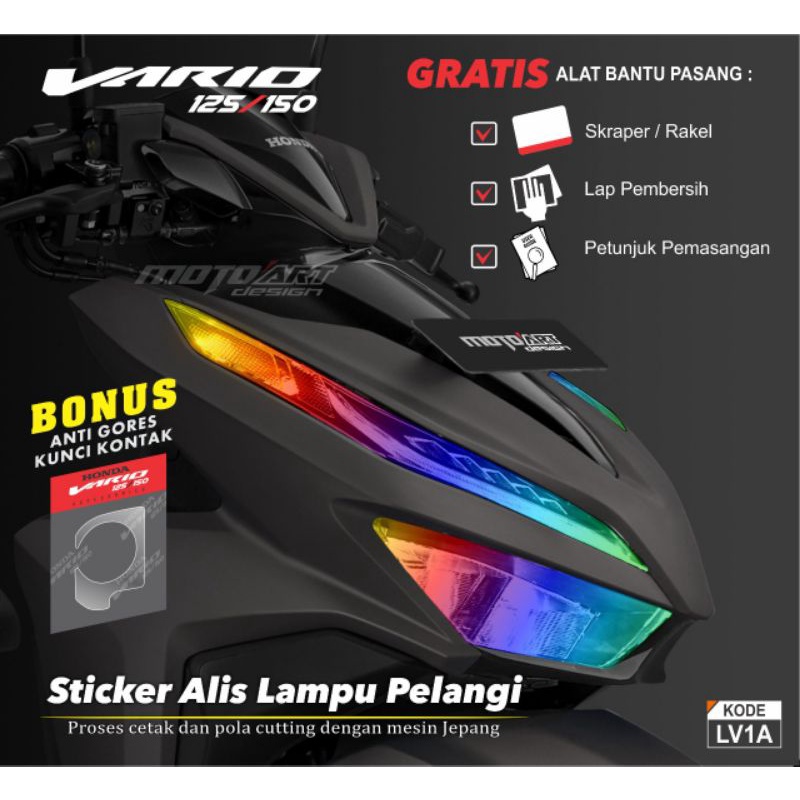 sticker alis lampu pelangi vario 125/150
