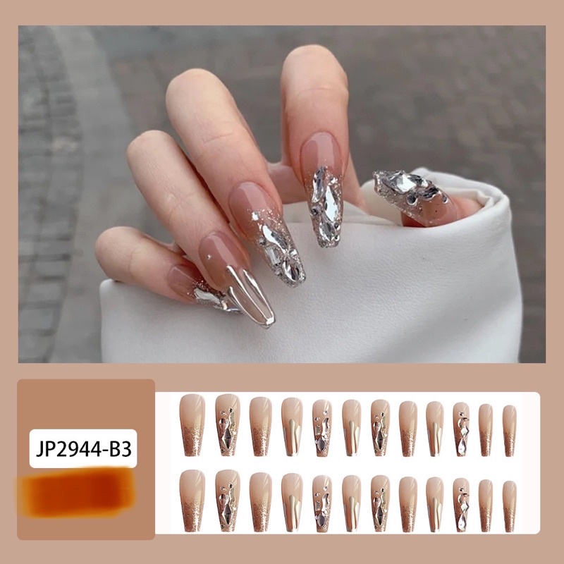 Kuku Palsu 【 A132，lem sticker】Nikah Wedding False Nailart Pengantin Tangan