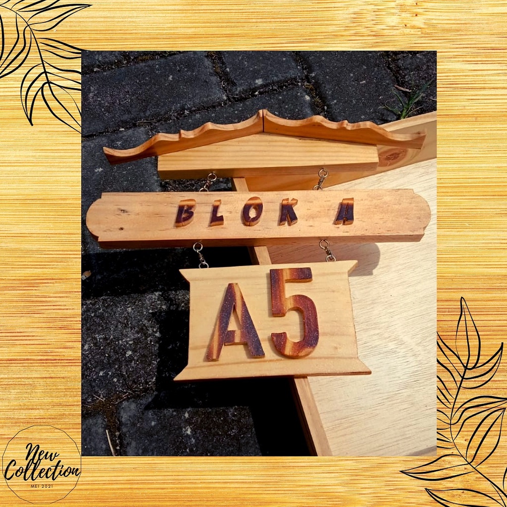 POSST hiasan dinding/nomor rumah kayu jati belanda/nomor rumah kayu pinus