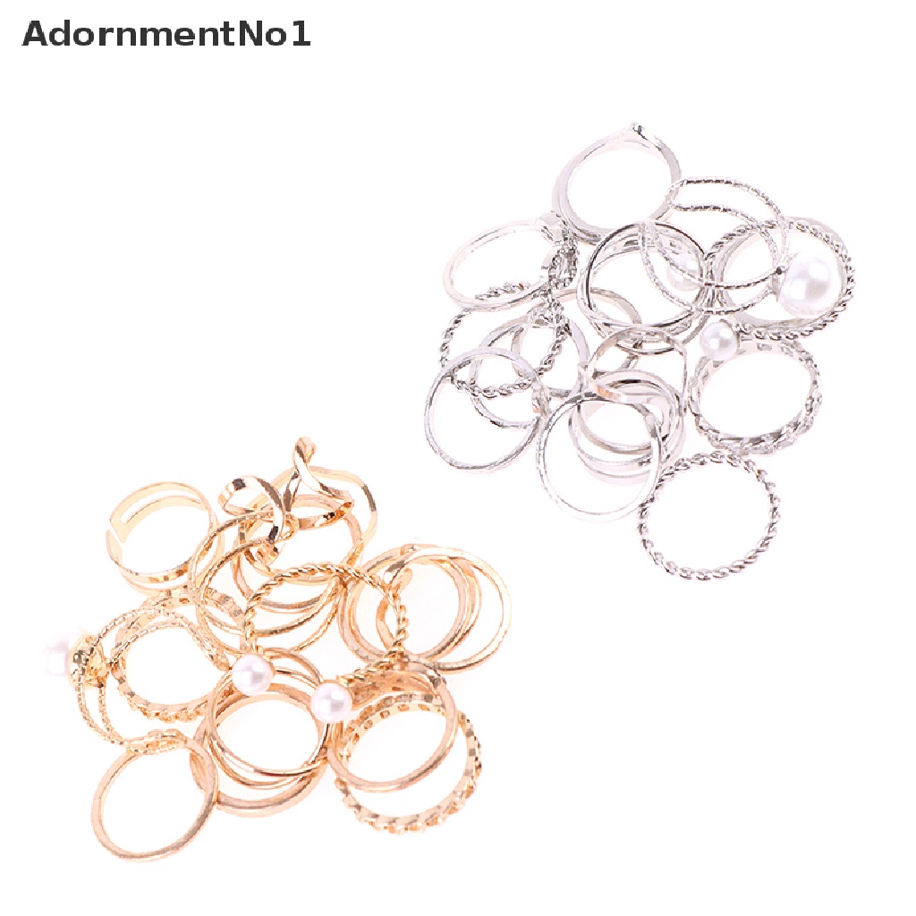 (AdornmentNo1) 18pcs / set Cincin Wanita Aneka Desain Untuk Hadiah