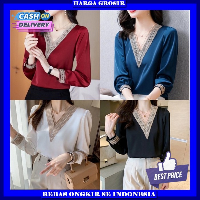 Bluse Korean Style Buju Import Termurah Baju Atasan Wanita Blus Cewek Kekinian Baju Kondangan Ibu2 A