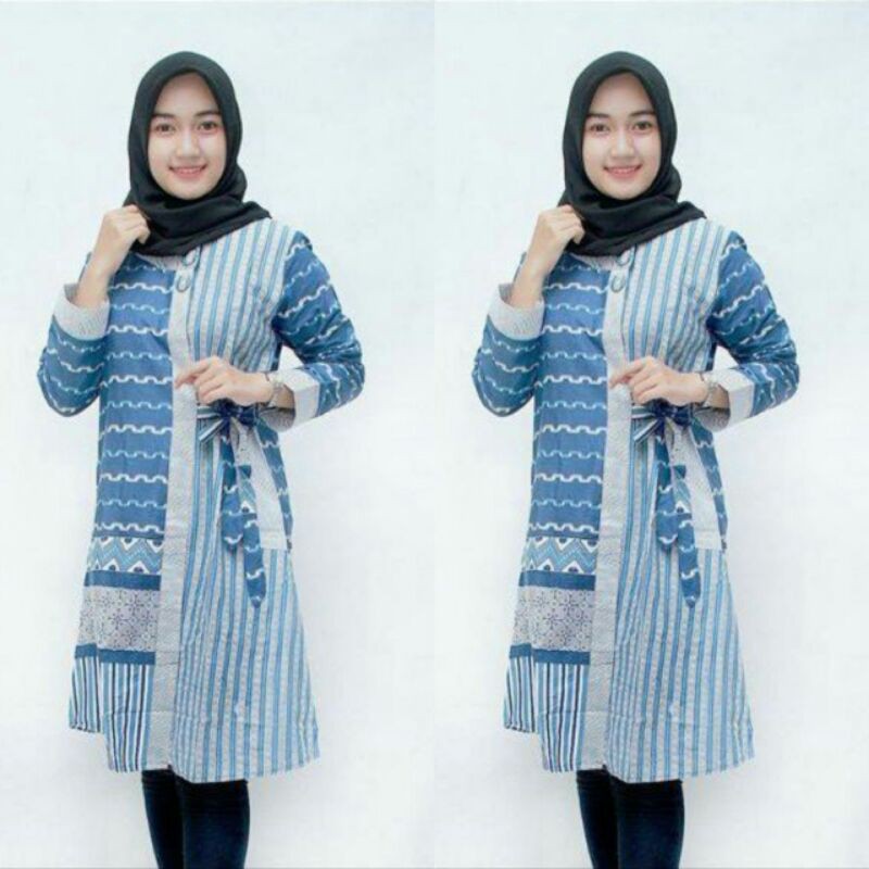 Atasan Tunik Batik Kombinasi