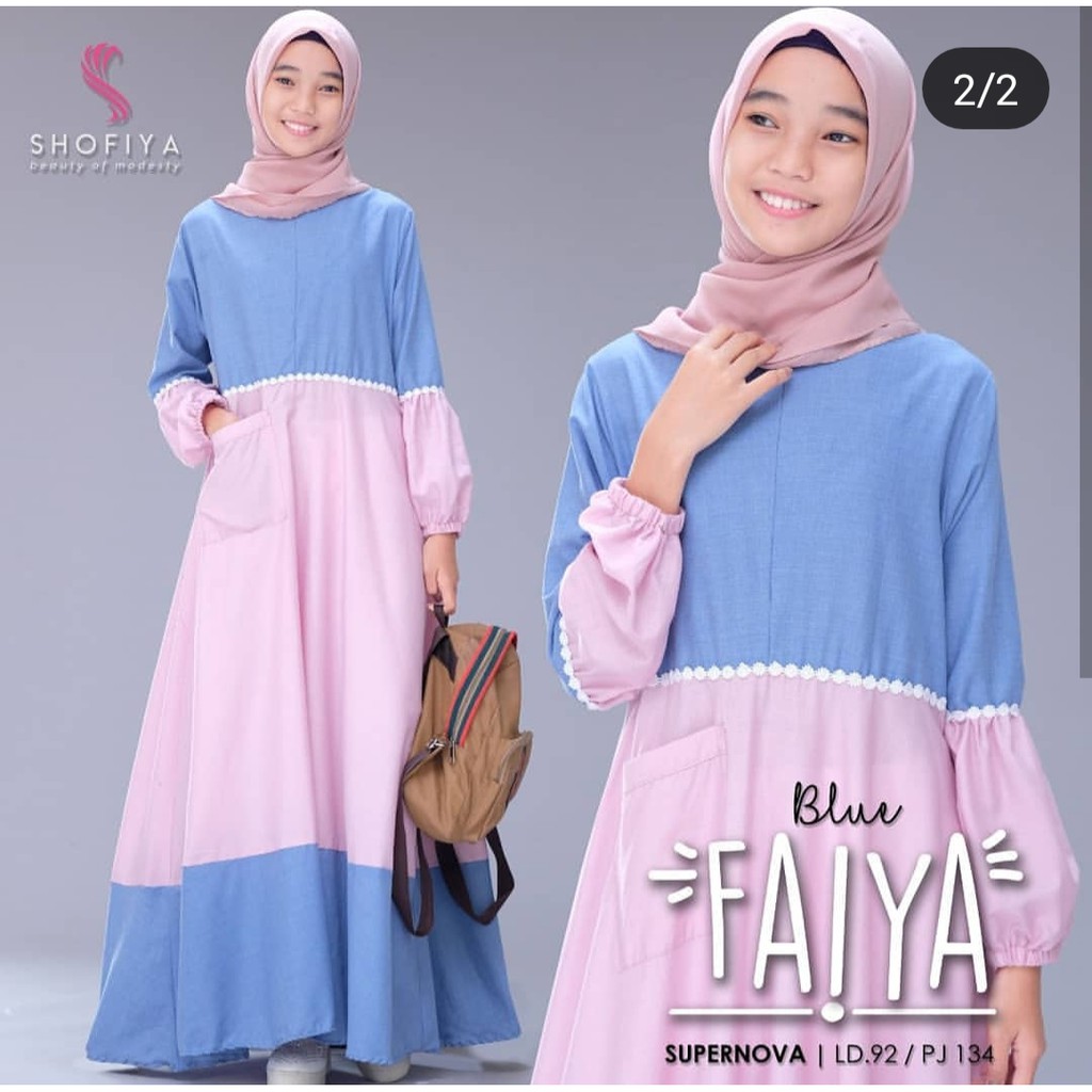 FAIYA DRESS Bahan Supernova Pakaina Wanita Gamis Panjang Terusan Gamis Wanita Dress Mulim Terbaru