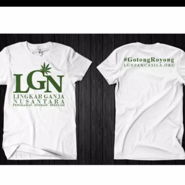 Kaos tshirt LGN Lingkar Ganja Nusantara White