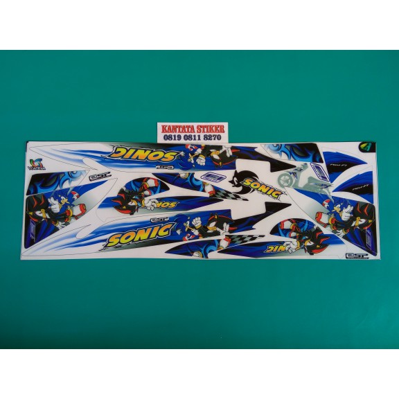 promo stiker motor / striping motor vario cw 110 karbu sonic Hitam biru