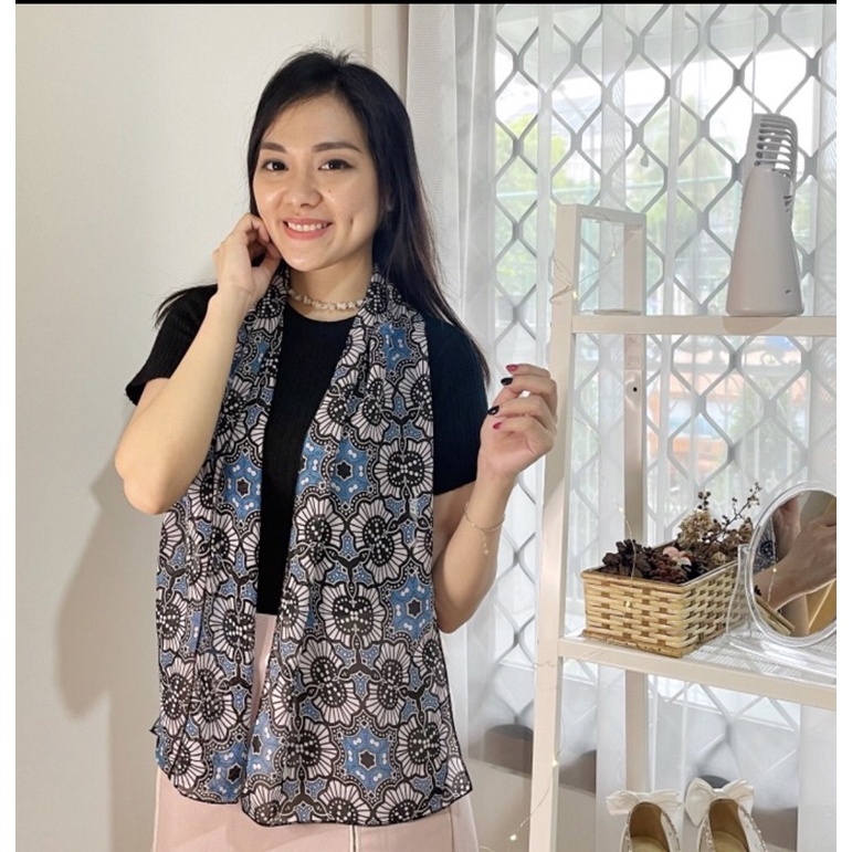 (COD) Scarf Biru Tos | Syal Biru | Syal batik