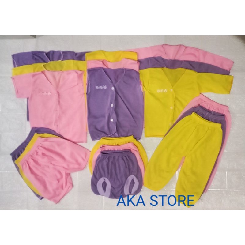 Paket 18pcs Baju Bayi Warna Seri boy girl murah