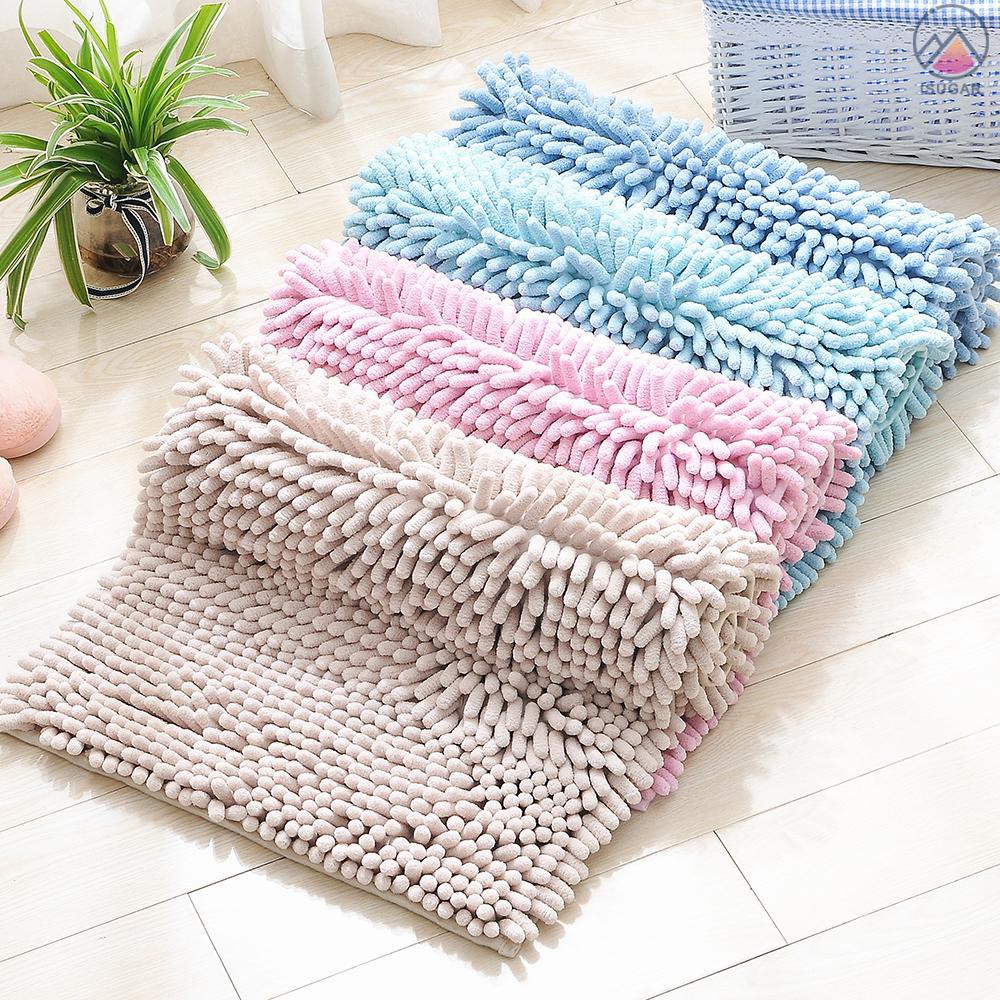 Microfiber Bath Rugs Chenille Floor Mat Carpet Soft Indoor Washable Bathroom Floor Mat Shopee Indonesia