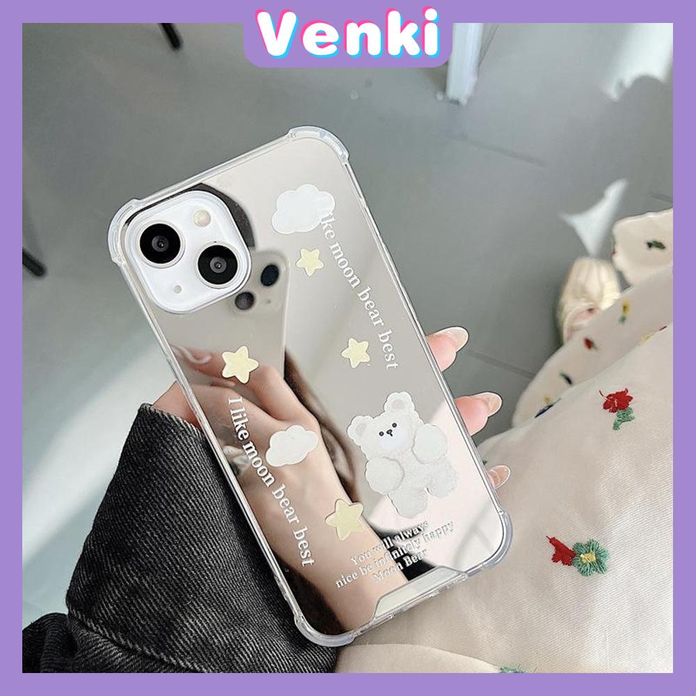 iPhone Case Acrylic Mirror Airbag Shockproof Protection Camera Cloud Cute Bear Compatible with iPhone 11 iPhone 13 Pro Max iPhone 12 Pro Max iPhone 7 Plus iPhone xr