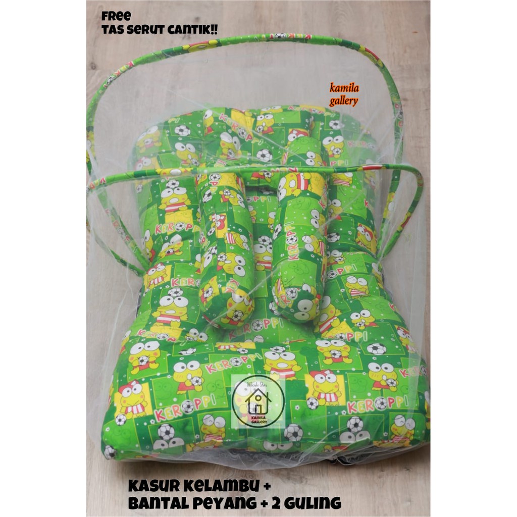 FREE TAS SERUT!! KASUR KELAMBU BAYI + BANTAL PEYANG + 2 GULING / KASUR BAYI TERMURAH