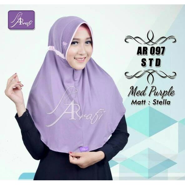 Promo!! Ar 097 Twinny Std Jilbab Hijab Kerudung Bergo Ar Rafi Arrafi Serut Terlaris!!