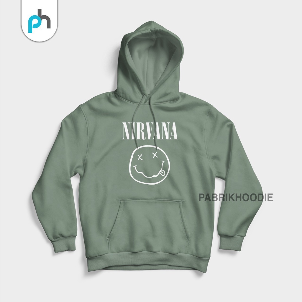 PABRIKHOODIE - JAKET HOODIE JUMPER CUSTOM NIRVANA  ( SABLON ) M -XXL {PRIA &amp; WANITA)