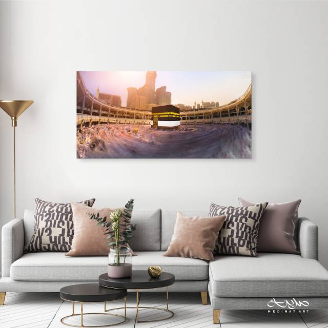 Kaligrafi hiasan dinding / hiasan dinding dekorasi dinding / Masjidil Haram Photography (Panoramic)