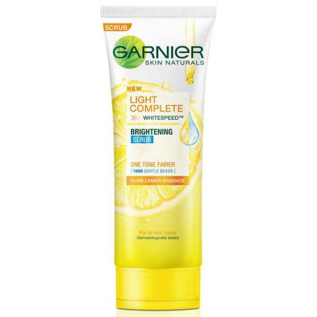 GARNIER LIGHT COMPLETE WHITE SPEED MULTI-ACTION BRIGHTENING SCRUB 100ML &amp; 50ML